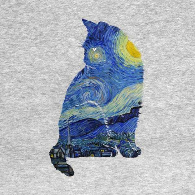 Vincent's Starry Night Museum Cat by LittleBunnySunshine